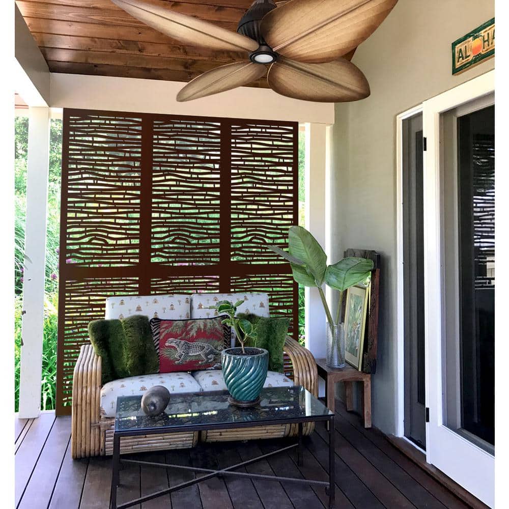 4 ft. x 2 ft. Espresso Brown Decorative Composite Fence Panel in Bamboo Design