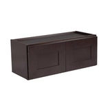 Design House Brookings Shaker 36in.W x 12in.D x 21in.H Solid Wood Assembled Bridge Wall Kitchen Cabinet in Brown w\ Soft Close Doors