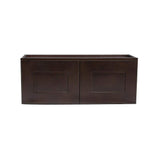 Design House Brookings Shaker 36in.W x 12in.D x 21in.H Solid Wood Assembled Bridge Wall Kitchen Cabinet in Brown w\ Soft Close Doors