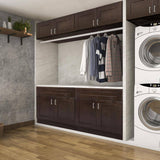 Design House Brookings Shaker 36in.W x 12in.D x 21in.H Solid Wood Assembled Bridge Wall Kitchen Cabinet in Brown w\ Soft Close Doors