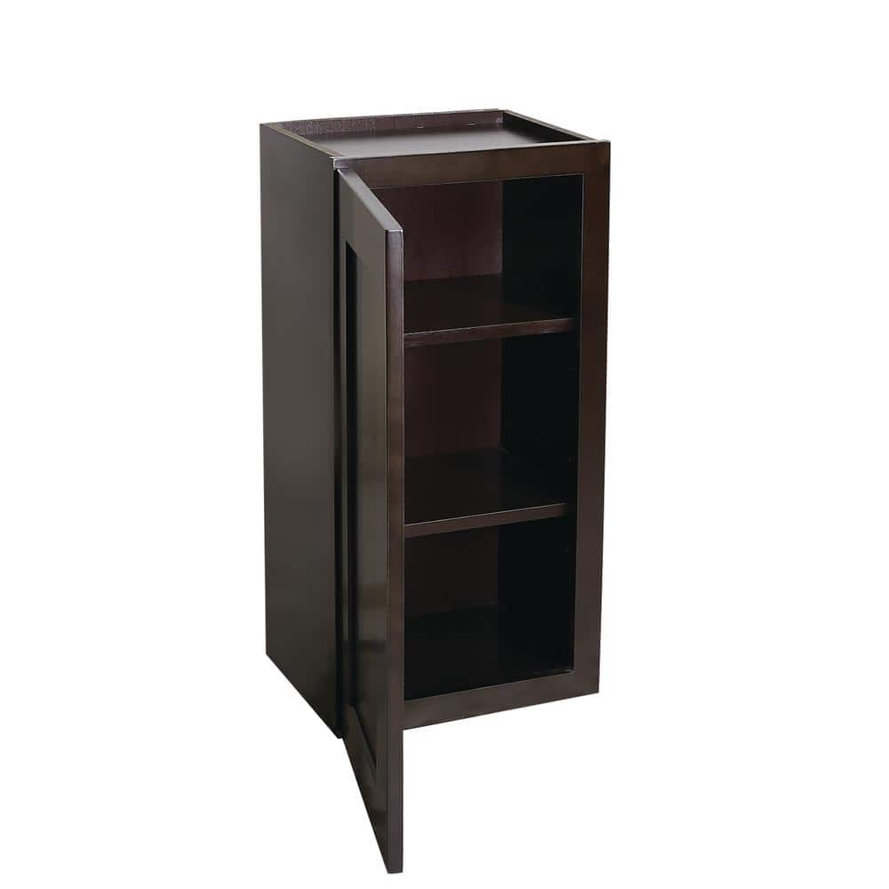 Design House Brookings Solid Wood Ready to Assemble Shaker 15 in. x 36 in. x 12 in. 1 Door Wall Kitchen Cabinet in Espresso