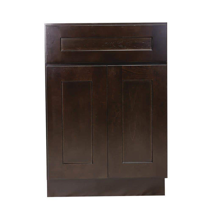 Design House Brookings Solid Wood Ready to Assemble Shaker 24 in. x 34.5 in. x 24 in. 2 Door 1Drawer Base Kitchen Cabinet in Espresso