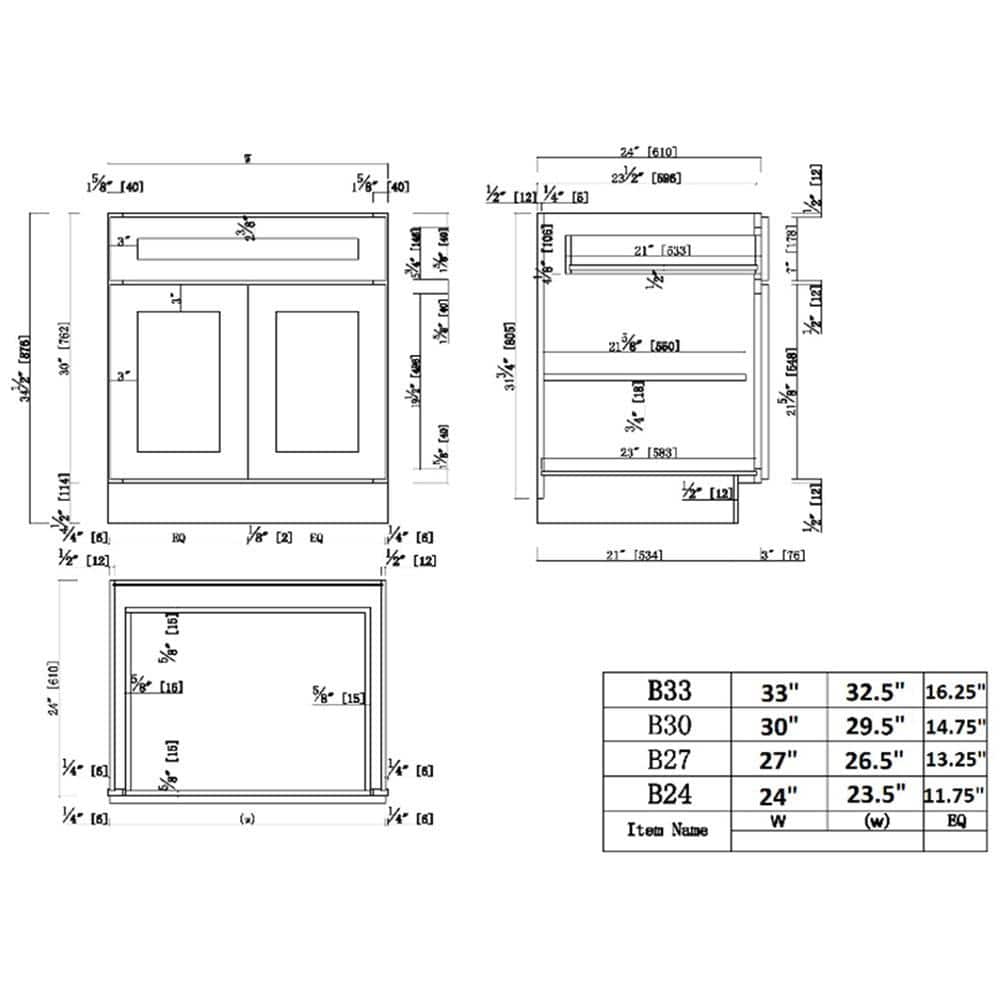 Design House Brookings Solid Wood Ready to Assemble Shaker 24 in. x 34.5 in. x 24 in. 2 Door 1Drawer Base Kitchen Cabinet in Espresso