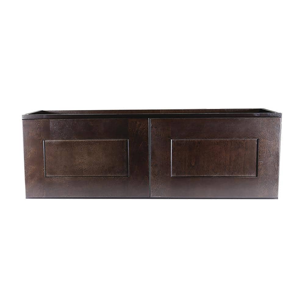 Design House Brookings Solid Wood Ready to Assemble Shaker 36 in. x 12 in. x 15 in. 2 Door Wall Kitchen Cabinet in Espresso