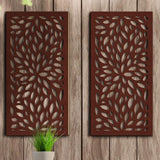 DESIGN VU Floral 4 ft. x 2 ft. Espresso Floral Recycled Polymer Decorative Screen Panel, Wall Decor and Privacy Panel