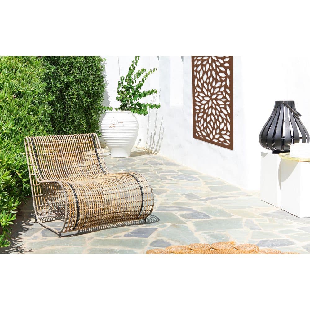DESIGN VU Floral 4 ft. x 2 ft. Espresso Floral Recycled Polymer Decorative Screen Panel, Wall Decor and Privacy Panel