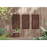DESIGN VU Floral 4 ft. x 2 ft. Espresso Floral Recycled Polymer Decorative Screen Panel, Wall Decor and Privacy Panel