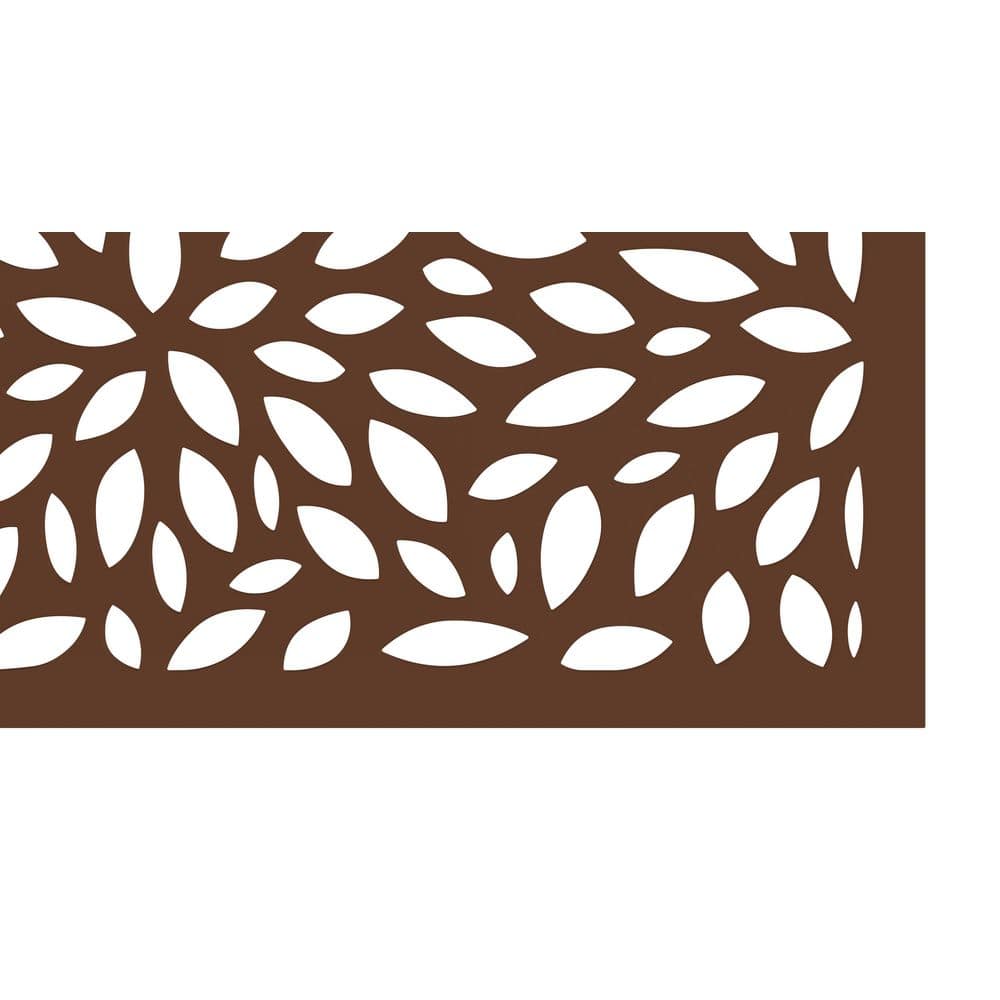 DESIGN VU Floral 4 ft. x 2 ft. Espresso Floral Recycled Polymer Decorative Screen Panel, Wall Decor and Privacy Panel