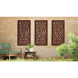 DESIGN VU Floral 4 ft. x 2 ft. Espresso Floral Recycled Polymer Decorative Screen Panel, Wall Decor and Privacy Panel