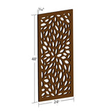 DESIGN VU Floral 4 ft. x 2 ft. Espresso Floral Recycled Polymer Decorative Screen Panel, Wall Decor and Privacy Panel