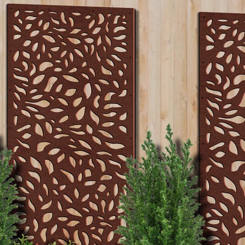 DESIGN VU Evergreen 6 ft. x 3 ft. Espresso Recycled Polymer Decorative Screen Panel, Wall Decor and Privacy Panel