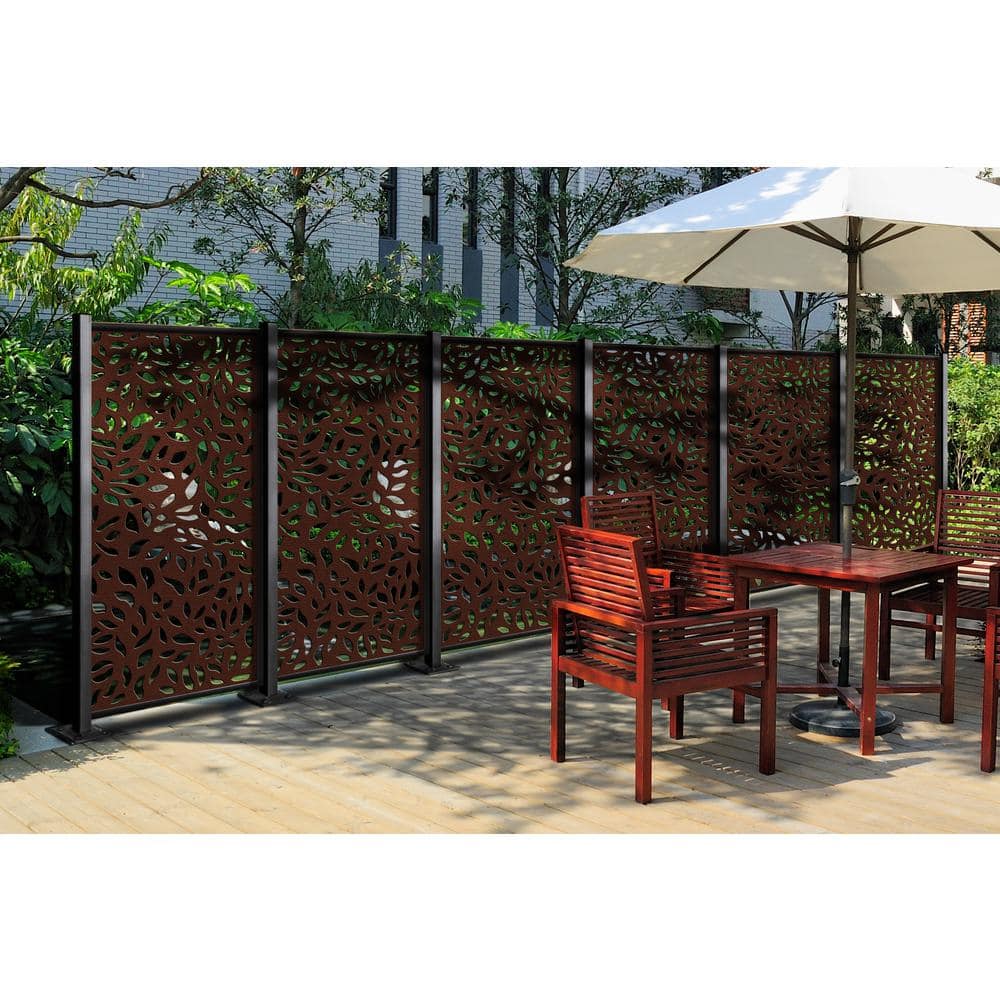 DESIGN VU Evergreen 6 ft. x 3 ft. Espresso Recycled Polymer Decorative Screen Panel, Wall Decor and Privacy Panel