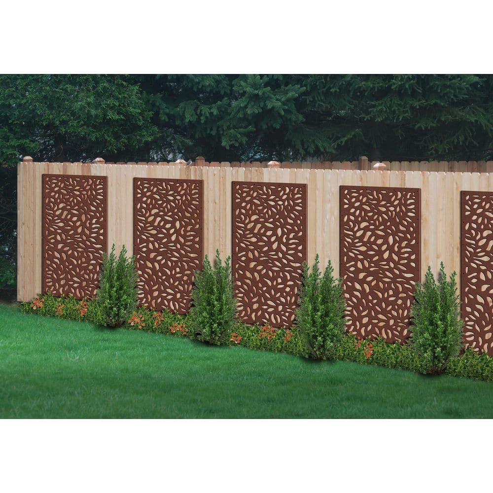 DESIGN VU Evergreen 6 ft. x 3 ft. Espresso Recycled Polymer Decorative Screen Panel, Wall Decor and Privacy Panel