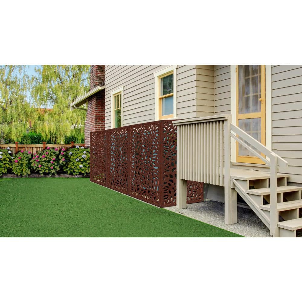 DESIGN VU Evergreen 6 ft. x 3 ft. Espresso Recycled Polymer Decorative Screen Panel, Wall Decor and Privacy Panel