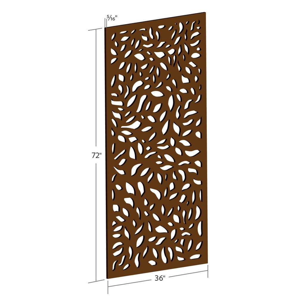 DESIGN VU Evergreen 6 ft. x 3 ft. Espresso Recycled Polymer Decorative Screen Panel, Wall Decor and Privacy Panel