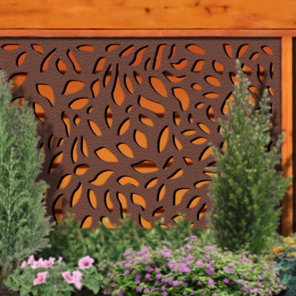 DESIGN VU Evergreen 6 ft. x 3 ft. Espresso Recycled Polymer Decorative Screen Panel, Wall Decor and Privacy Panel