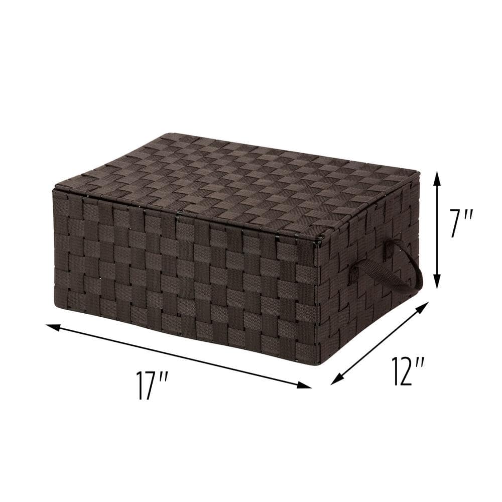 Honey-Can-Do 7 in. H x 17 in. W x 12 in. D Brown Fabric Cube Storage Bin