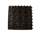 LH EP 12 in. x 12 in. WPC Composite Interlocking Flooring Deck Tiles with Parallel Design in Espresso (Pack of 11 Tiles)