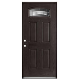 Masonite Croxley Camber Fan Lite 36 in. x 80 in. Right-Hand Oak Grain Espresso Finished Fiberglass Prehung Front Door (No Brickmold)