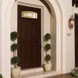 Masonite Croxley Camber Fan Lite 36 in. x 80 in. Right-Hand Oak Grain Espresso Finished Fiberglass Prehung Front Door (No Brickmold)