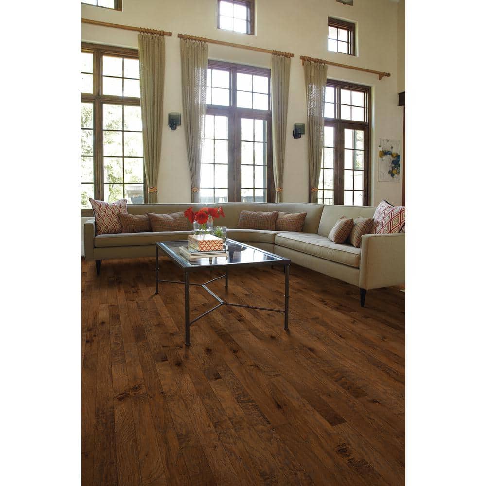 Shaw Western Espresso Hickory 3/8 In. T X 5 in. W Tongue and Groove Scraped Engineered Hardwood Flooring (23.66 sq.ft./case)