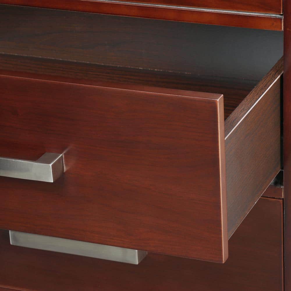 Wyndham Collection Sheffield Bathroom Linen Storage Tower Cabinet, Espresso Finish