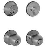 Schlage Morrow Keyed Entry Knob and Stainless Steel Single Cylinder Deadbolt Project Pack
