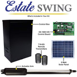 Estate Swing Single Swing Automatic Gate Opener Kit with 5-Watt Solar Panel
