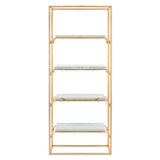 Safavieh Fiora Gold/White Metal Etagere, 4-Tier, 30 x 14 x 72 in