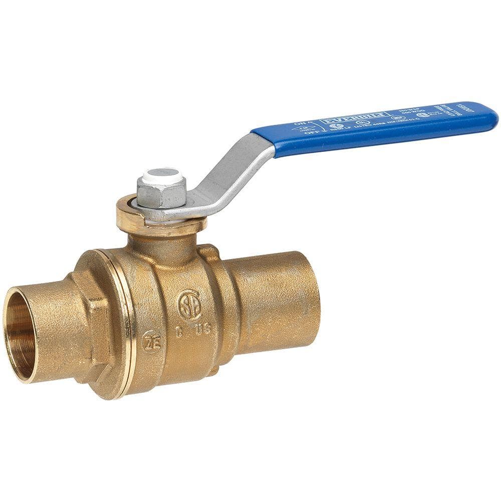 Everbilt 1/2 in. Lead-Free Brass Sweat x Sweat Full Port Ball Valve