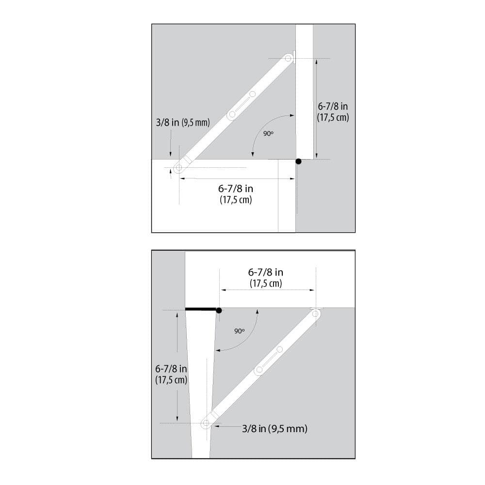 Everbilt Bright Brass Lid Support Left-Hand Hinge, 6-7/8 in Reach