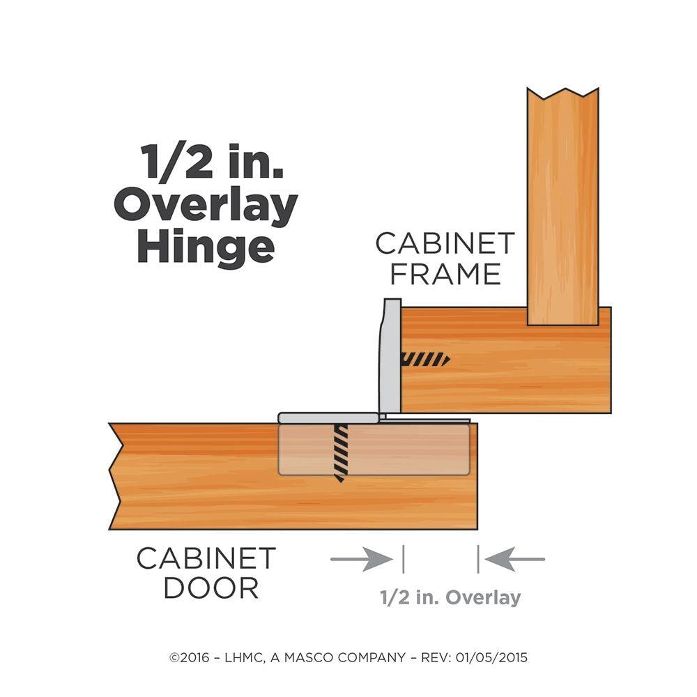 Everbilt 35 mm 105-Degree 1/2 in. Overlay Soft-Close Cabinet Hinge, Satin Nickel (5 Pairs, 10 Pieces)