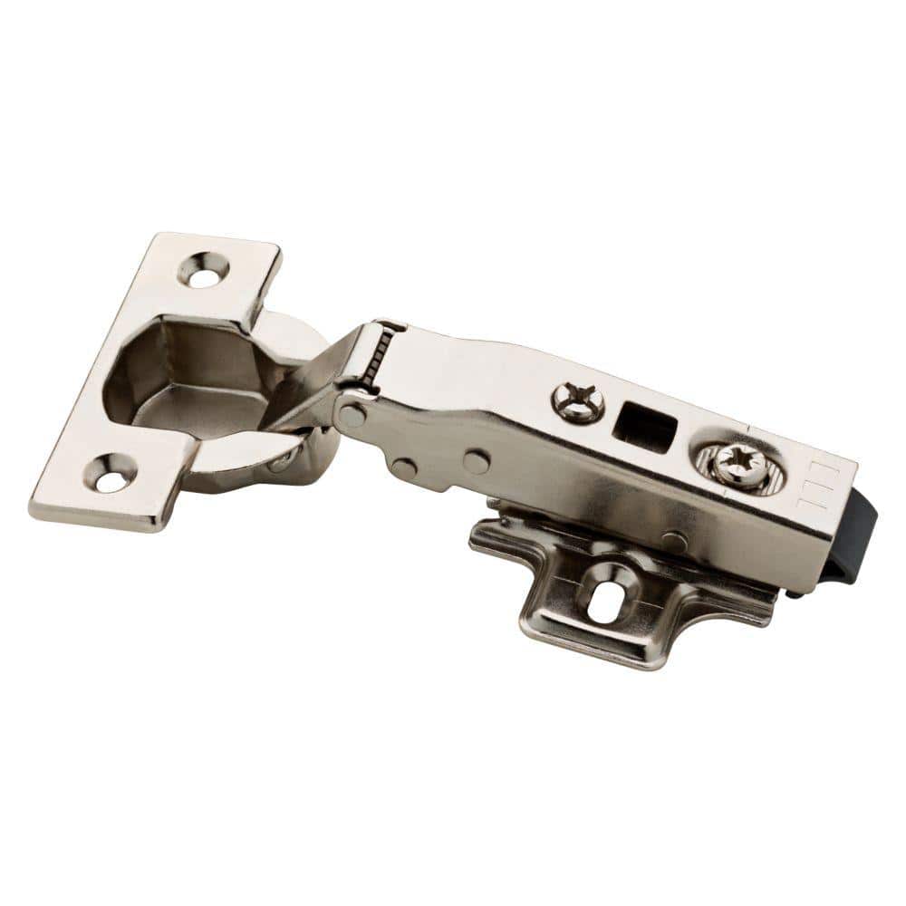 Everbilt 35 mm 110-Degree Full Overlay Soft-Close Cabinet Hinge, Satin Nickel (1 Pair)