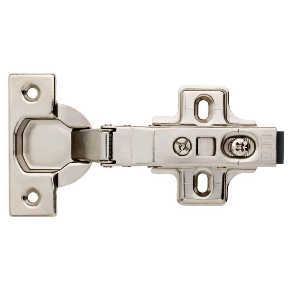 Everbilt 35 mm 110-Degree Full Overlay Soft-Close Cabinet Hinge, Satin Nickel (1 Pair)