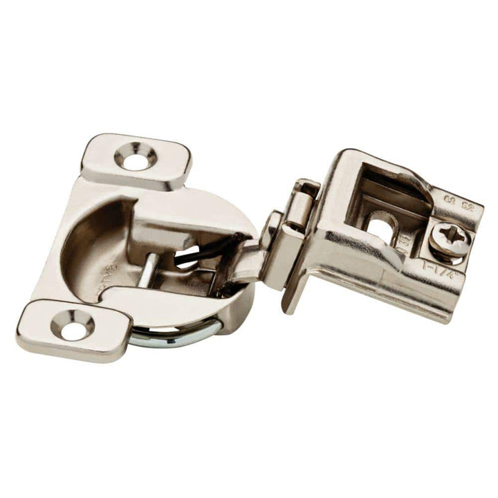 Everbilt 35 mm 105-Degree 1-1/4 in. Overlay Cabinet Hinge, Satin Nickel — 5 Pairs (10 Pieces)