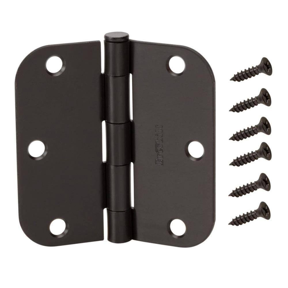 Everbilt 3-1/2 in. x 5/8 in. Radius Oil-Rubbed Bronze Door Hinge Value Pack (12 per Pack)
