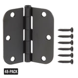 Everbilt 3-1/2 in. x 5/8 in. Radius Oil-Rubbed Bronze Door Hinge Value Pack (48 per Pack)