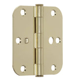 Everbilt 3-1/2 in. Bright Brass Security Door Hinges, 5/8 in. Radius – Value Pack (3-Pack)