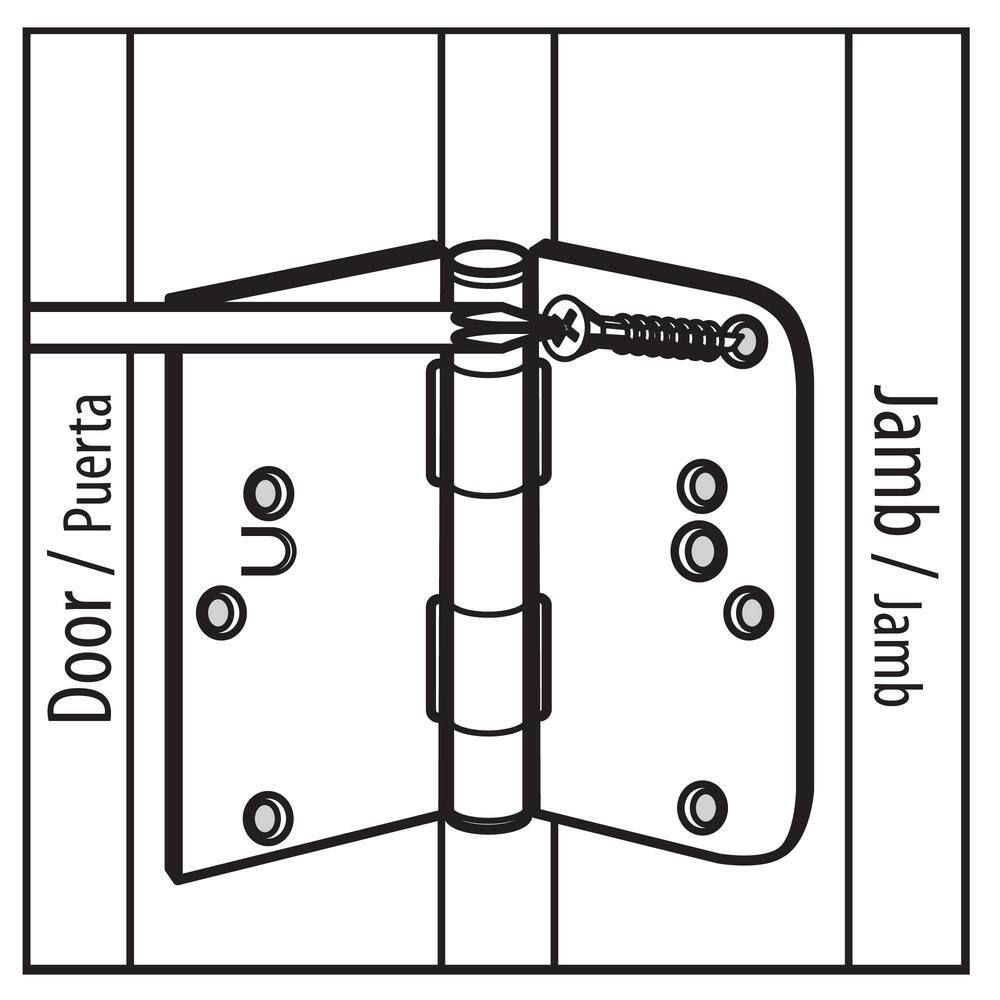 Everbilt 4 in. Oil-Rubbed Bronze Half Square Corner x Half 5/8 in. Radius Security Door Hinge