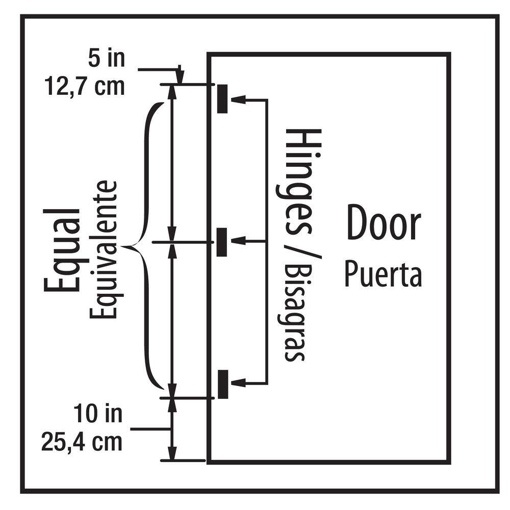 Everbilt 4 in. Oil-Rubbed Bronze Half Square Corner x Half 5/8 in. Radius Security Door Hinge