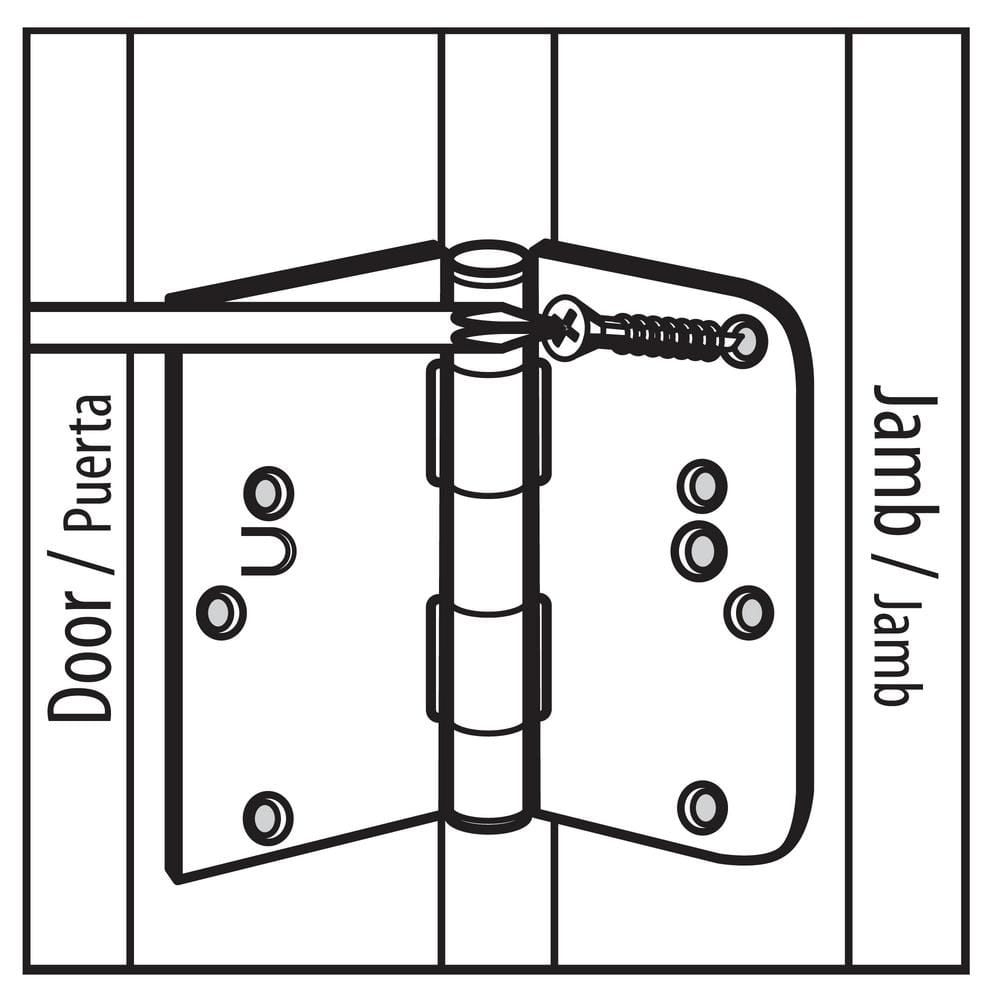 Everbilt 4 in. Satin Nickel Half Square Corner x 5/8 in. Radius Security Door Hinge