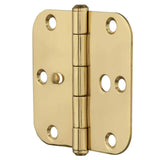 Everbilt 3-1/2 in. Solid Brass Security Door Hinge, 5/8 in. Radius