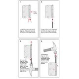 Everbilt 4 in. Solid Brass Square Corner Security Door Hinge