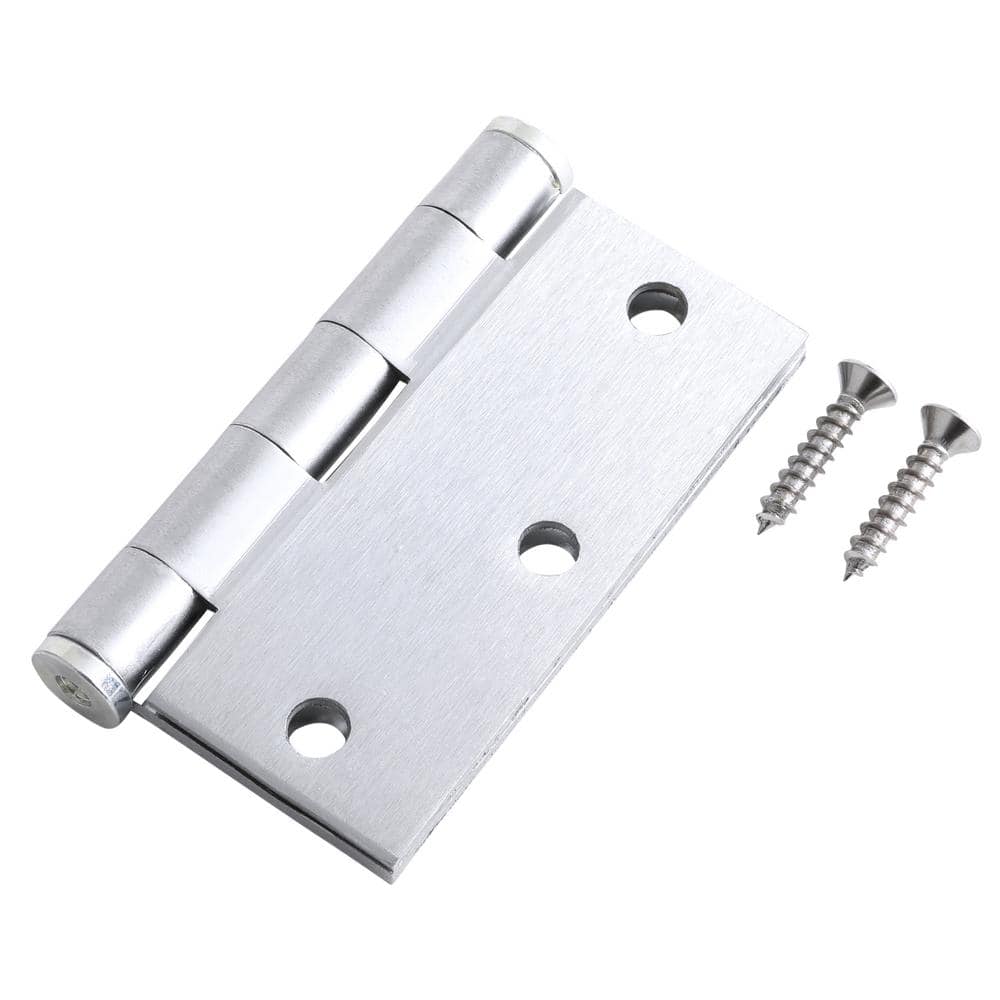 Everbilt 3-1/2 in. Satin Chrome Commercial Grade Door Hinge, Square Corner