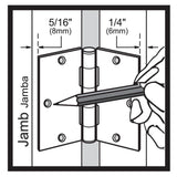 Everbilt 3-1/2 in. Satin Chrome Commercial Grade Door Hinge, Square Corner