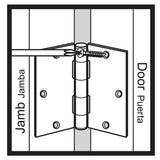 Everbilt 3-1/2 in. Satin Chrome Commercial Grade Door Hinge, Square Corner