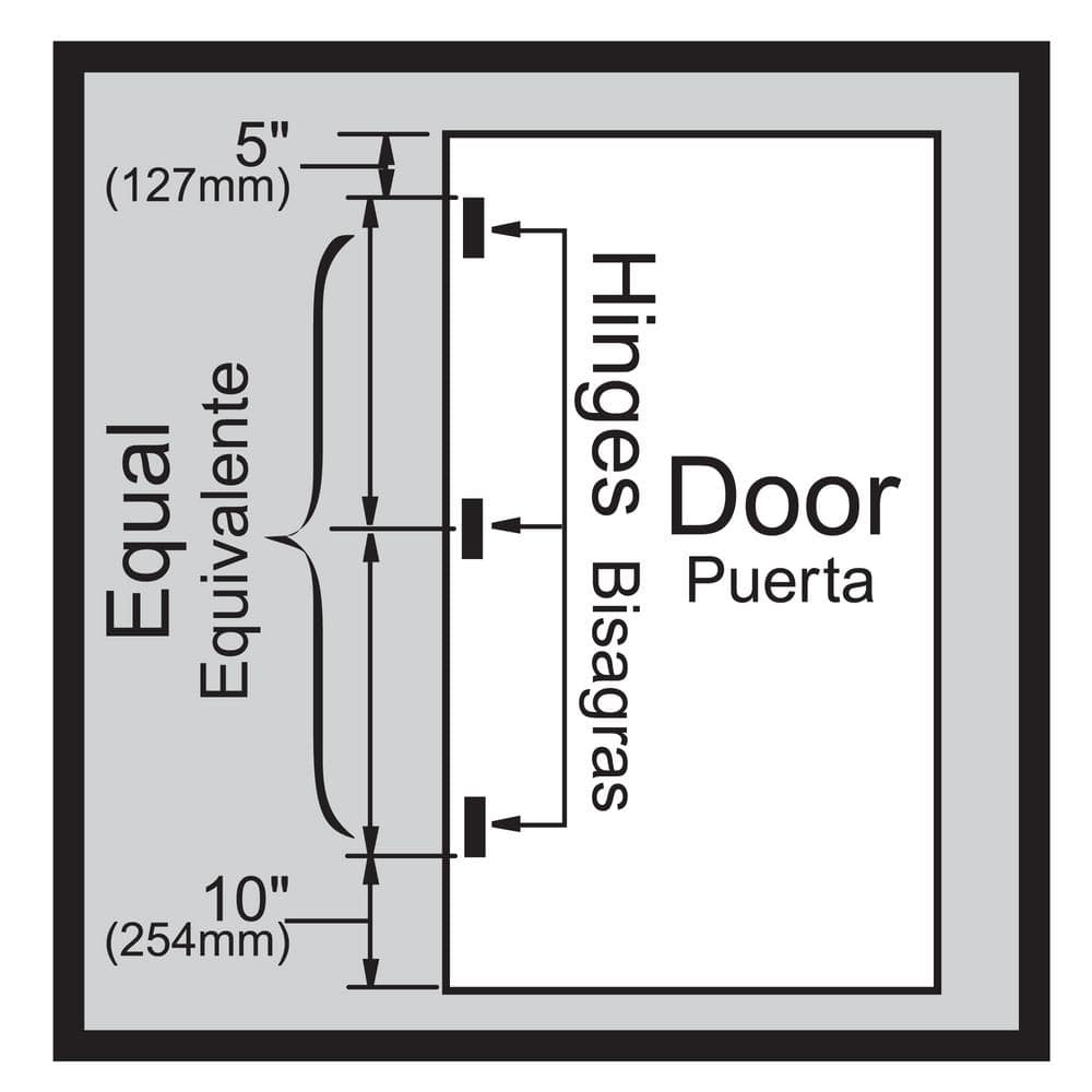 Everbilt 4 in. Satin Chrome Commercial Grade Door Hinge (Square Corner)