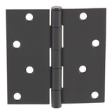 Everbilt 4 in. Square Corner Matte Black Butt Door Hinge, Removable Pin (24-Pack)
