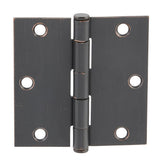 Everbilt 3-1/2 in. Square Corner Brushed Oil-Rubbed Bronze Door Hinge Value Pack (48-Pack)