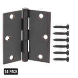 Everbilt 3-1/2 in. Square Corner Brushed Oil-Rubbed Bronze Door Hinge Value Pack (48-Pack)